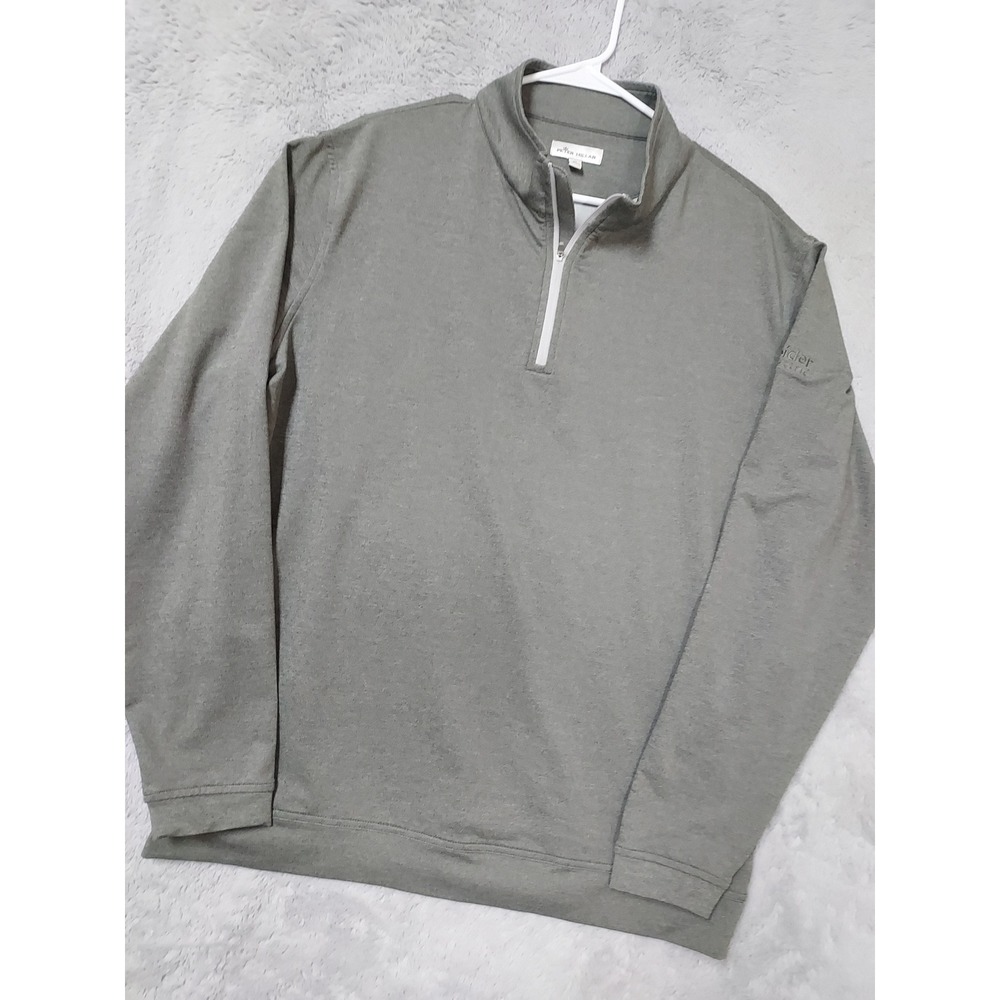 Peter Millar Pullover Mens XL Perth Melange Performance Jersey Quarter Zip Gray